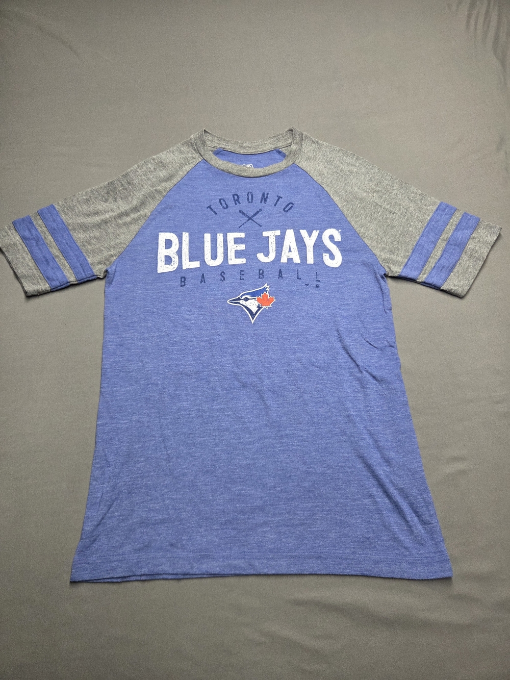 Fanatics Toronto Blue Jays Men’s Raglan Baseball T-Shirt Size S Small Heather